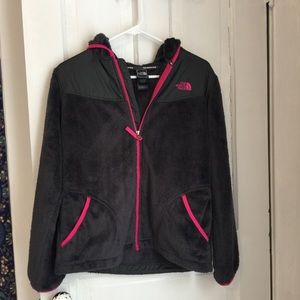 *ON HOLD* Gray/Pink Fuzzy NorthFace Jacket